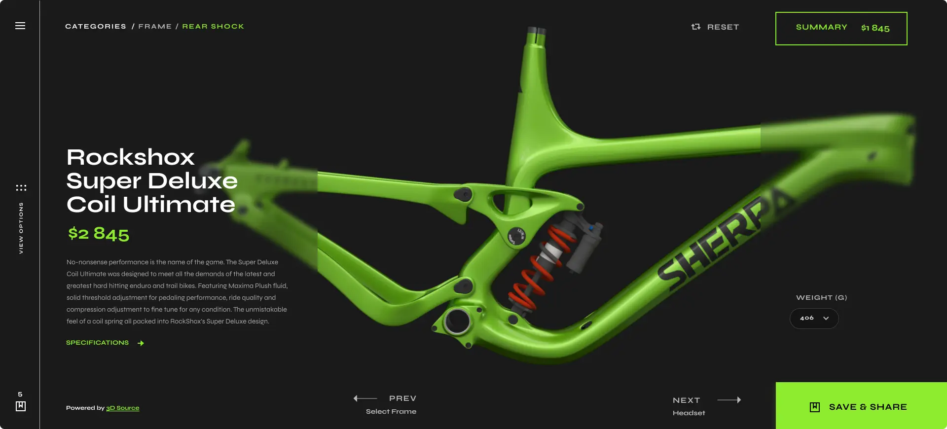 3D bike configurator