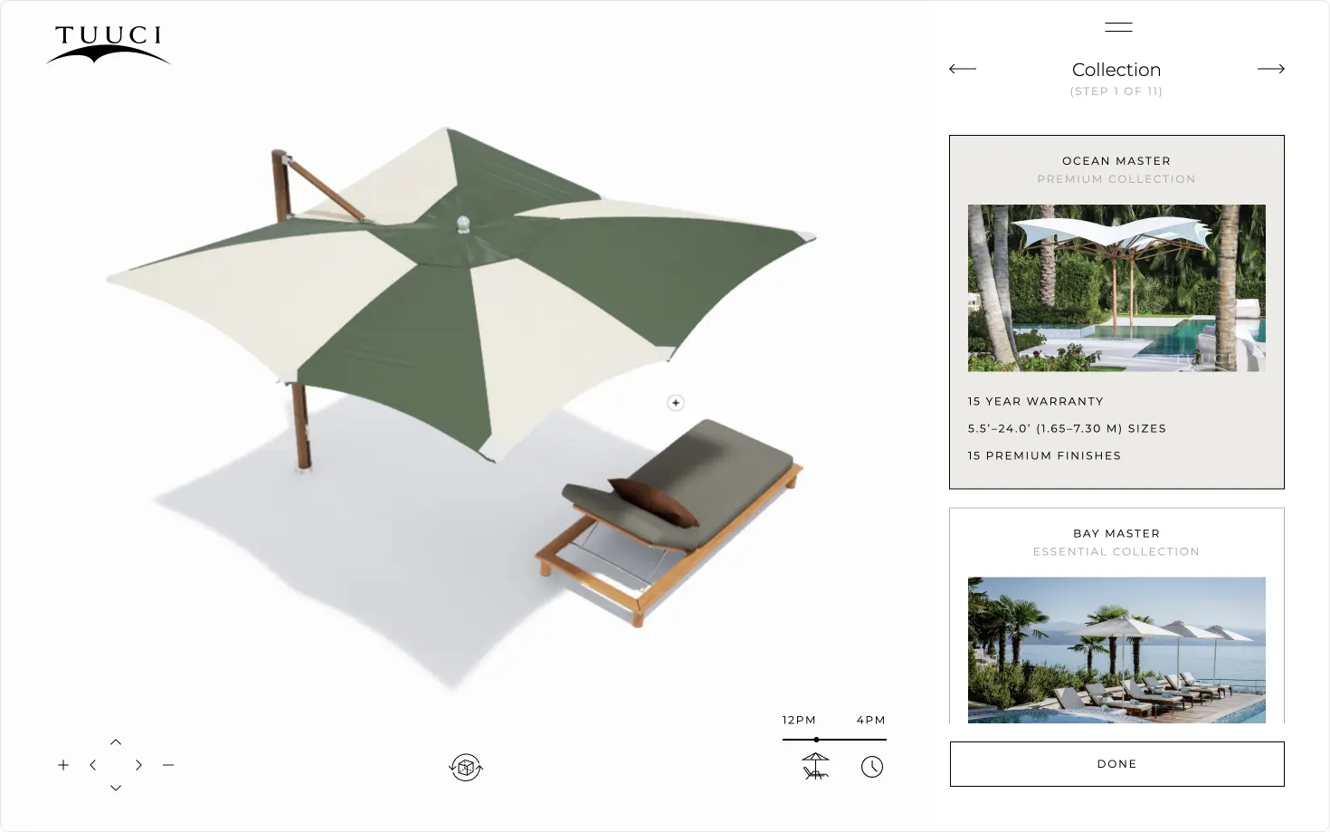 3D umbrella configurator