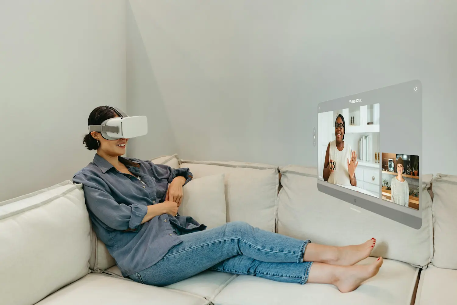 AR video chat using headset