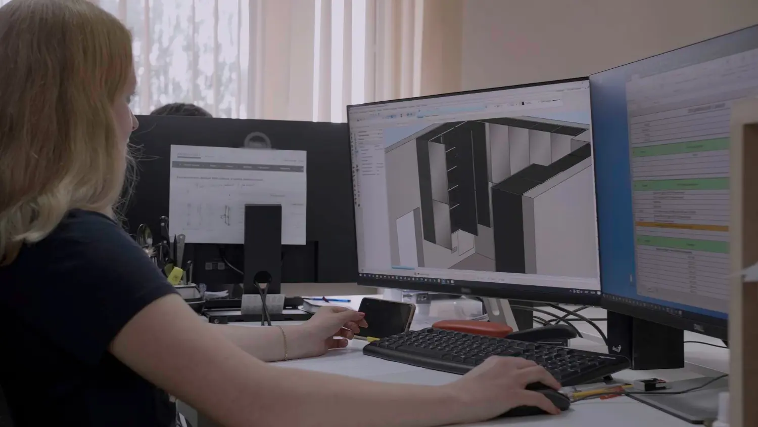 Woman working on architectural visualizations