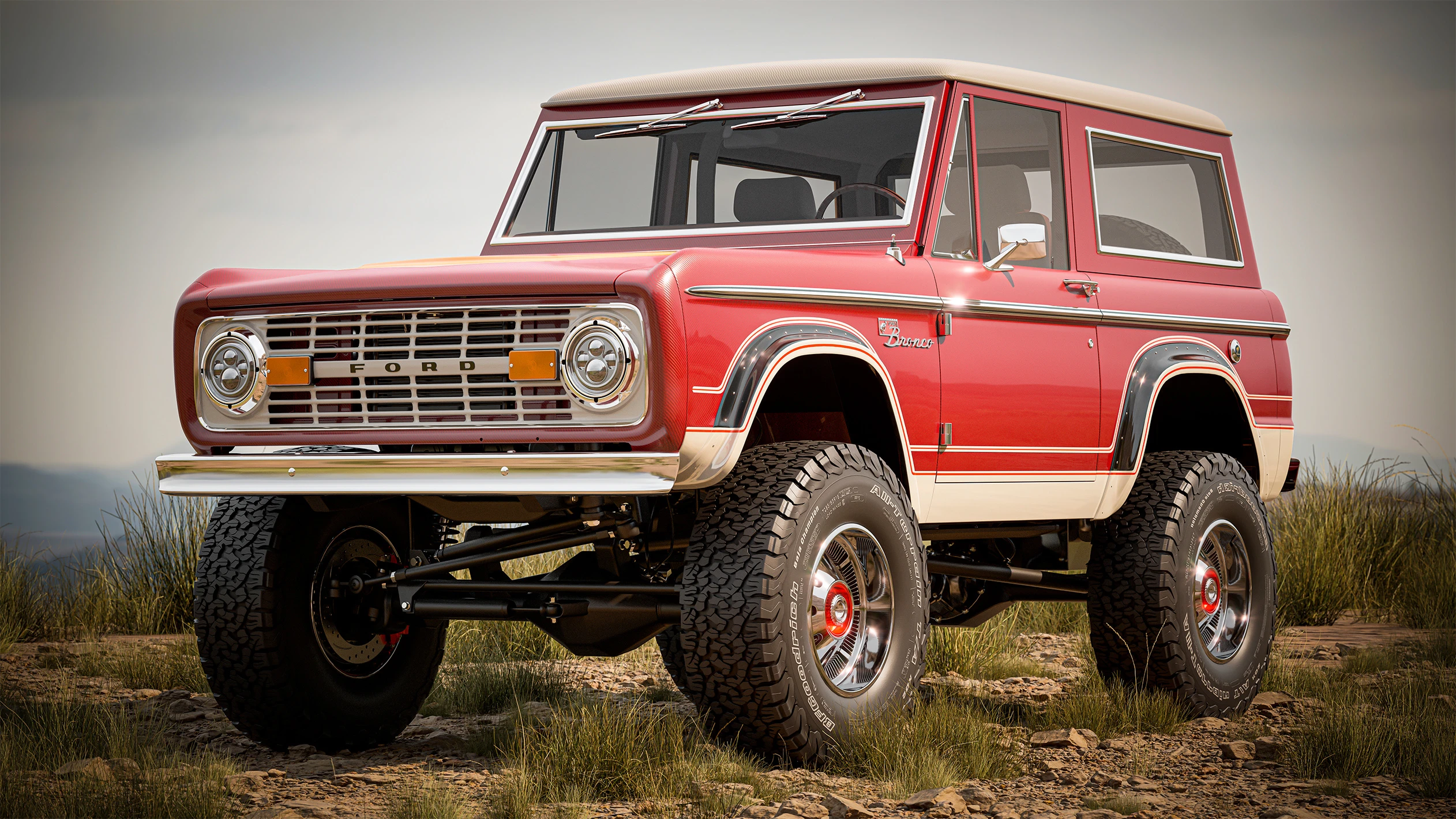 3D model of a red Ford Bronco