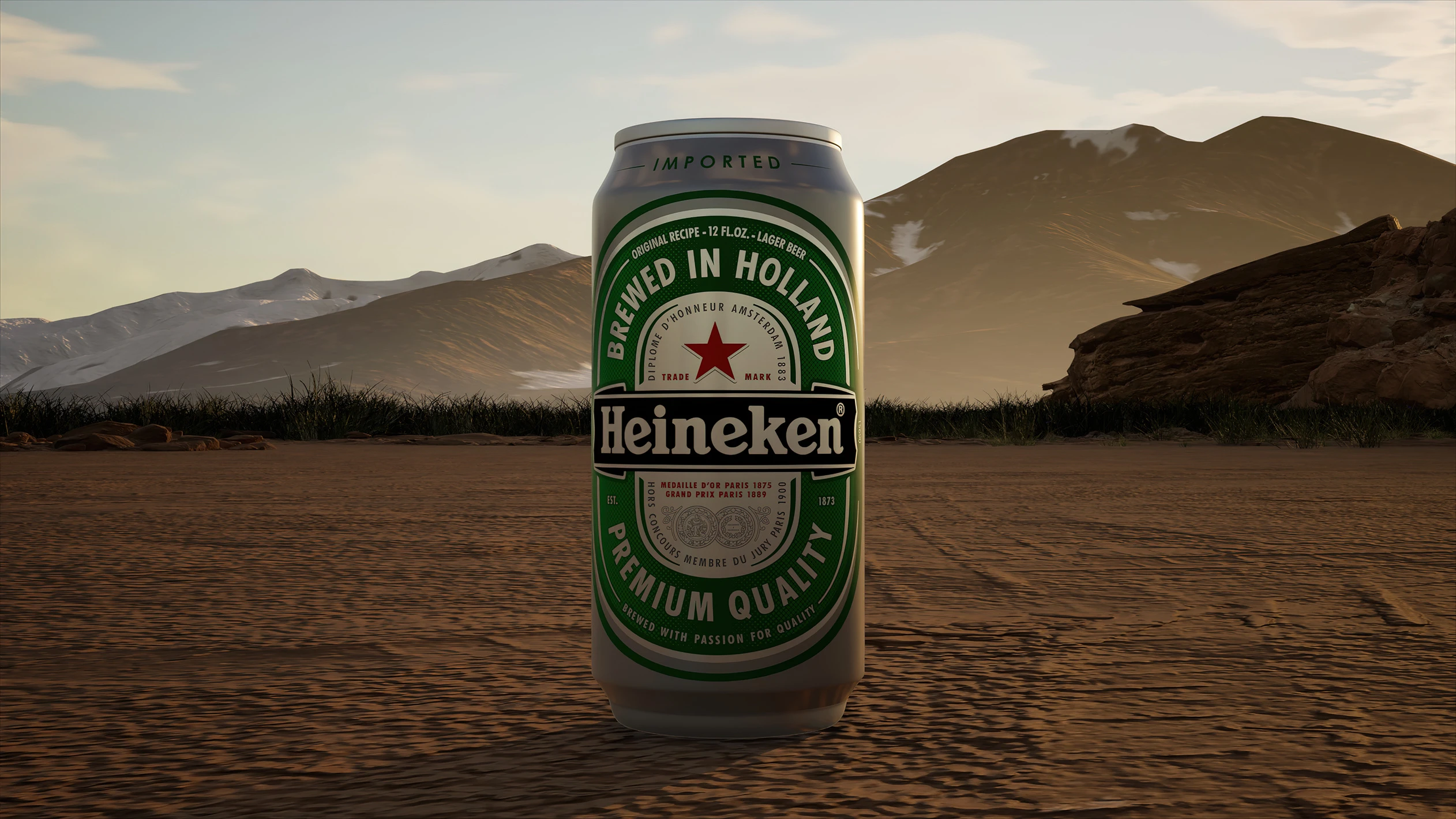 3D model of a Heineken beer can