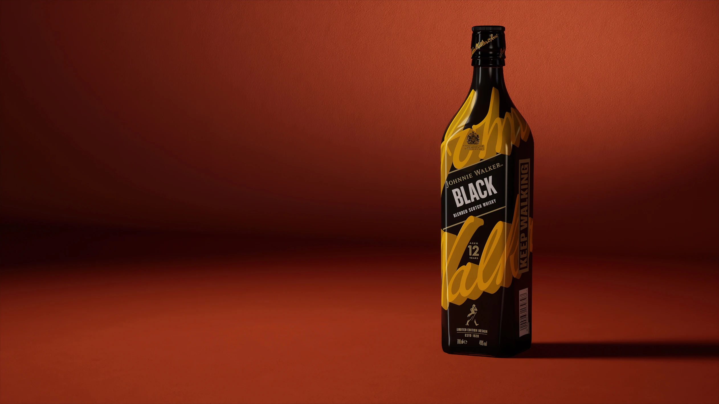 3D model of a Johnnie Walker Black Label bottle